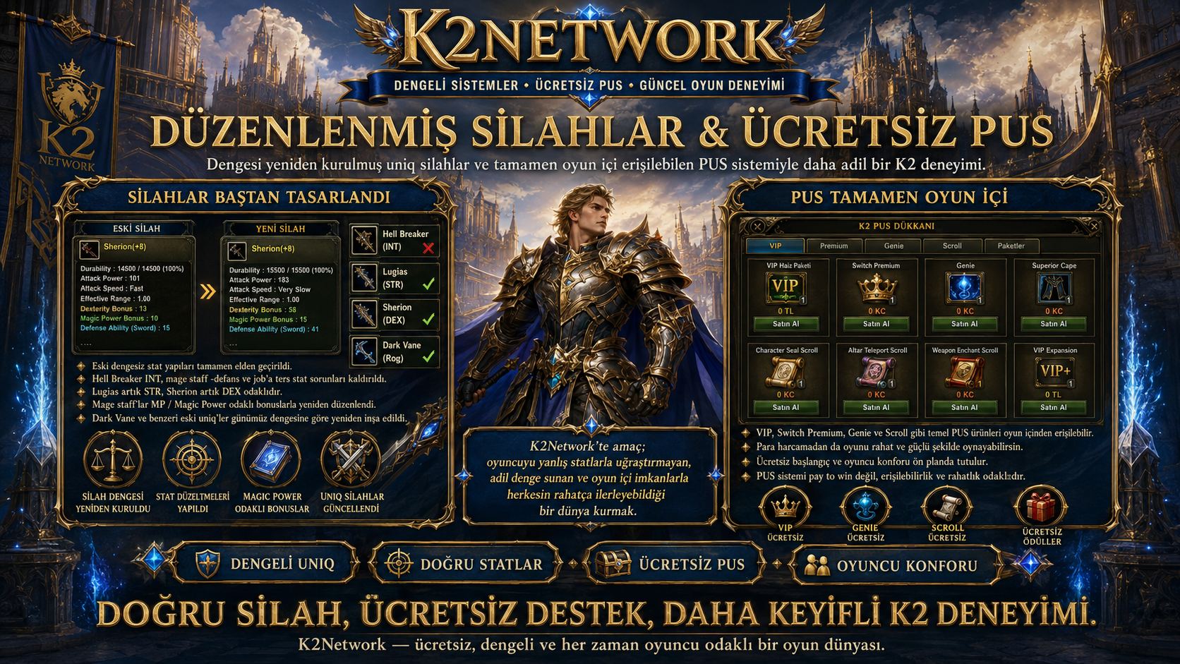 ⚔️ K2Network V2619 – Yeni Nesil Farm Dönemi! | Ücretsiz PUS | +30 Rebirth | Auto Upgrade | 7/24 Farm