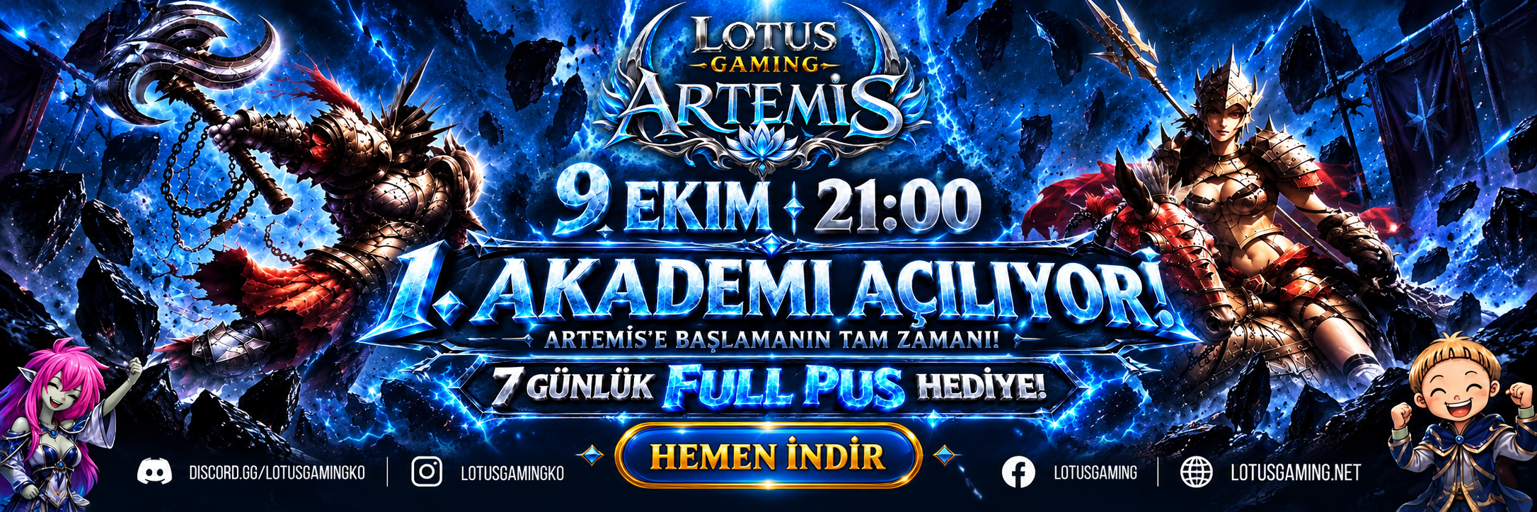 ⚔️ LOTUS GAMING | ARTEMİS 1. AKADEMİ 9 EKİM’DE AÇILIYOR! 7 Günlük FULL PUS HEDİYE