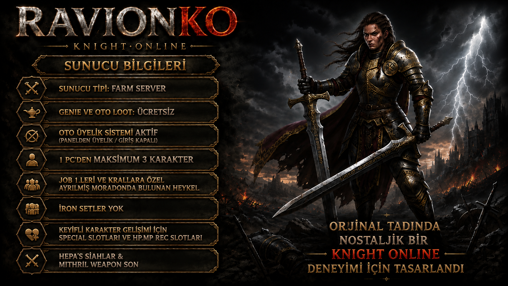 RavionKO⚔️AphellioS⚔️v23x⚔️Farm⚔️BETA 26.07.2026 [21:00] ⚔️OFFİCAL 31.07.2026 [21:00]⚔️Bakiye Ödüllü